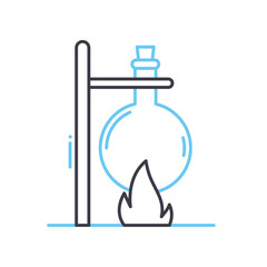 chemistry experiment line icon, outline symbol, vector illustration, concept sign
