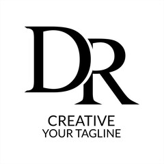 Simple Logo Design Linked DR Letter in black, brand logo, company logo, business logo. monogram
