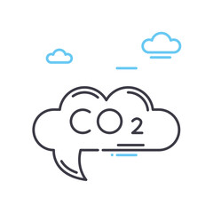 carbon dioxide line icon, outline symbol, vector illustration, concept sign