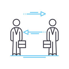 Fototapeta premium business relationship line icon, outline symbol, vector illustration, concept sign