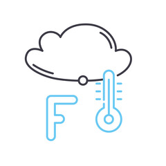 fahrenheit line icon, outline symbol, vector illustration, concept sign