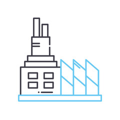 factory line icon, outline symbol, vector illustration, concept sign