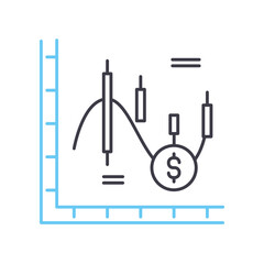 dollar cost averaging line icon, outline symbol, vector illustration, concept sign