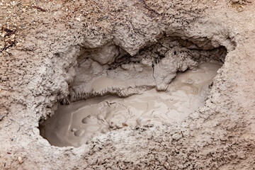 boiling hot mud spring at Yellowstone national park