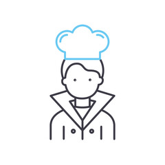 cheef cook avatar line icon, outline symbol, vector illustration, concept sign