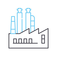 factory line icon, outline symbol, vector illustration, concept sign