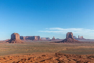 scenic view to buttes in monument valley