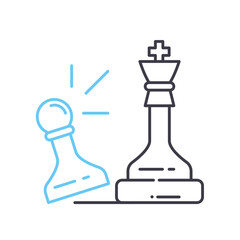 competitive strategy line icon, outline symbol, vector illustration, concept sign