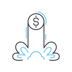 career growth line icon, outline symbol, vector illustration, concept sign