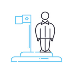 corporate leader line icon, outline symbol, vector illustration, concept sign