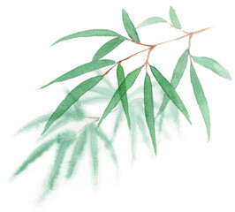 アナログ水彩笹の葉