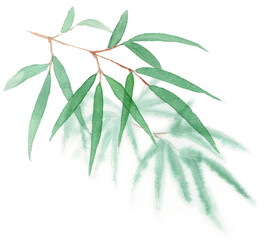 アナログ水彩笹の葉