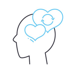 empathy mind line icon, outline symbol, vector illustration, concept sign