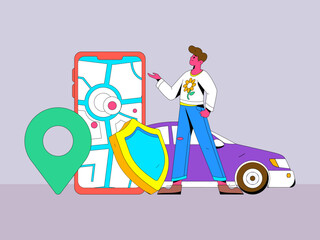 Shared travel vector creative concept illustration
