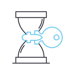 effective time control line icon, outline symbol, vector illustration, concept sign