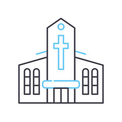 chapel line icon, outline symbol, vector illustration, concept sign