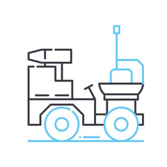 dumper truck line icon, outline symbol, vector illustration, concept sign