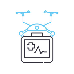 defibrillator line icon, outline symbol, vector illustration, concept sign