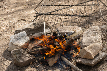 fire in a campfire