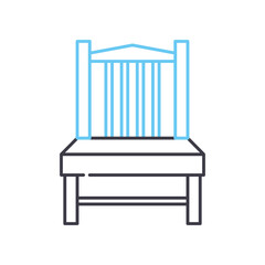 chair line icon, outline symbol, vector illustration, concept sign