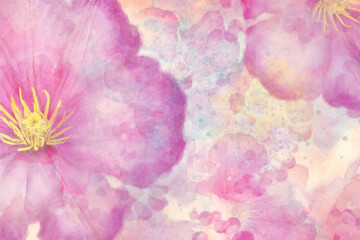 Fototapeta premium Abstract Flower Background Watercolor.Digital Illustration.