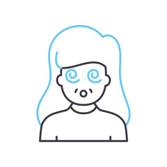 confused line icon, outline symbol, vector illustration, concept sign
