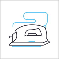 electric iron line icon, outline symbol, vector illustration, concept sign