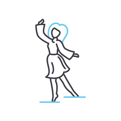 dancing line icon, outline symbol, vector illustration, concept sign