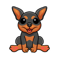 Cute Russian toy dog cartoon sitting