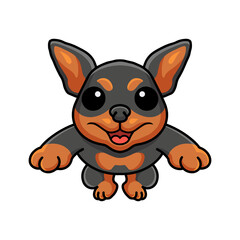 Cute Russian toy dog cartoon jumping