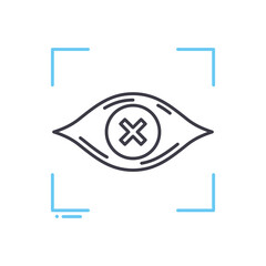 eye scan line icon, outline symbol, vector illustration, concept sign