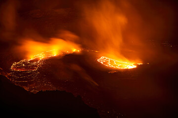 Kīlauea volcano Eruption in Bis Island Hawaii