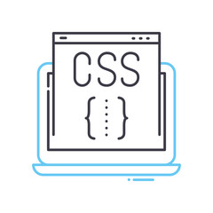 css line icon, outline symbol, vector illustration, concept sign