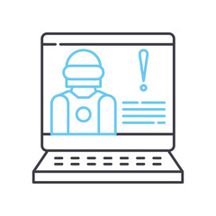 error function line icon, outline symbol, vector illustration, concept sign