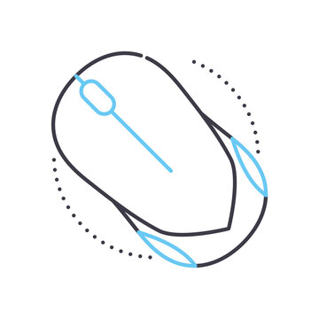 computer mouse line icon, outline symbol, vector illustration, concept sign
