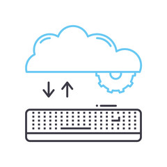 cloud computing line icon, outline symbol, vector illustration, concept sign