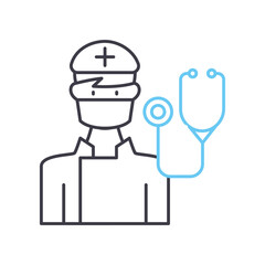 cancer line icon, outline symbol, vector illustration, concept sign