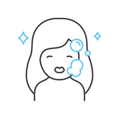 cleansing line icon, outline symbol, vector illustration, concept sign