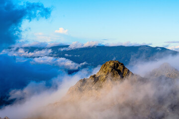 clouds over the mountains