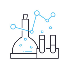 chemical analysis line icon, outline symbol, vector illustration, concept sign