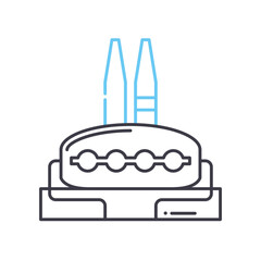 factory line icon, outline symbol, vector illustration, concept sign