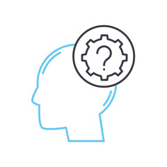 curious mind line icon, outline symbol, vector illustration, concept sign