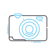 compact camera line icon, outline symbol, vector illustration, concept sign
