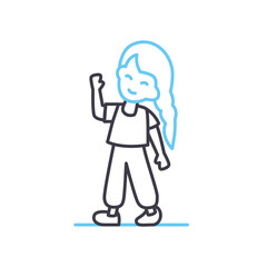 child line icon, outline symbol, vector illustration, concept sign