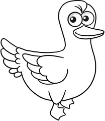 cute cartoon poultry wings animal duck for coloring