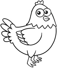 cute cartoon poultry wings animal hen for coloring