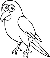 cute cartoon poultry wings animal parrot for coloring