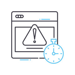 deadline line icon, outline symbol, vector illustration, concept sign
