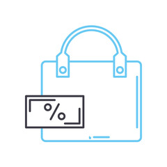discount prices line icon, outline symbol, vector illustration, concept sign