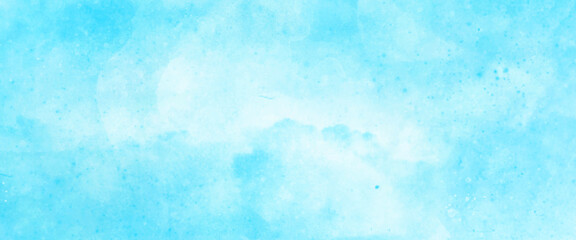 White and blue color frozen ice surface design abstract background. blue and white watercolor paint splash or blotch background with fringe bleed wash and bloom design.	